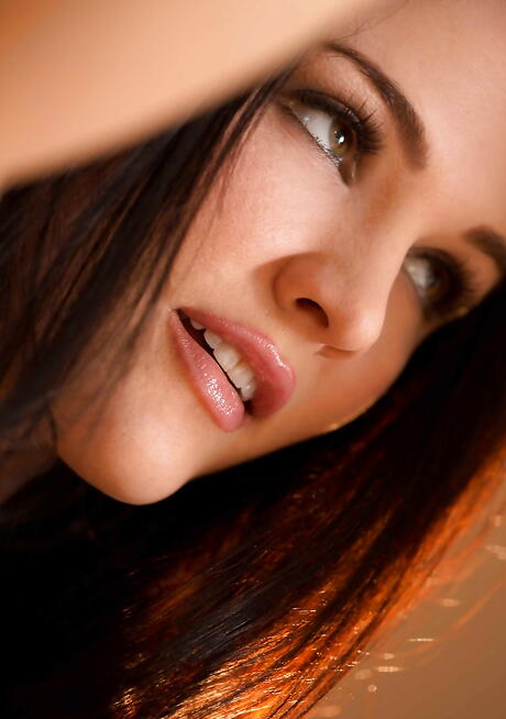 Very attractive american brunette cutie Logan Drae reveals her ass in hot lingerie and hairy pussy 