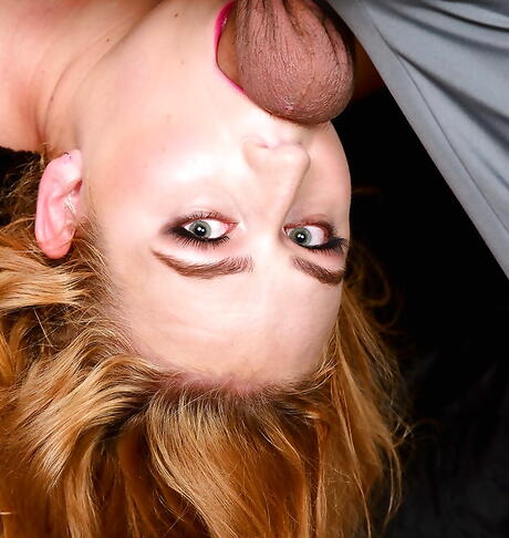 Sexy american blonde fat Mya Blair throating rod and takes a hot cum shot 